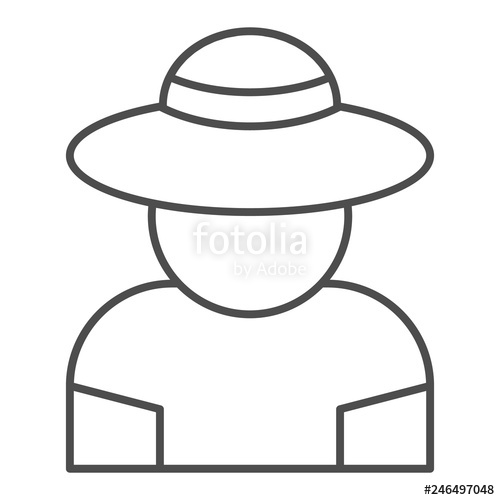 500x500 Farmer Thin Line Icon Gardener Vector Illustration Isolated