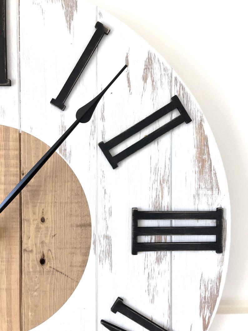 794x1059 White Farmhouse Wall Clock Inch Large Wall Clock Etsy