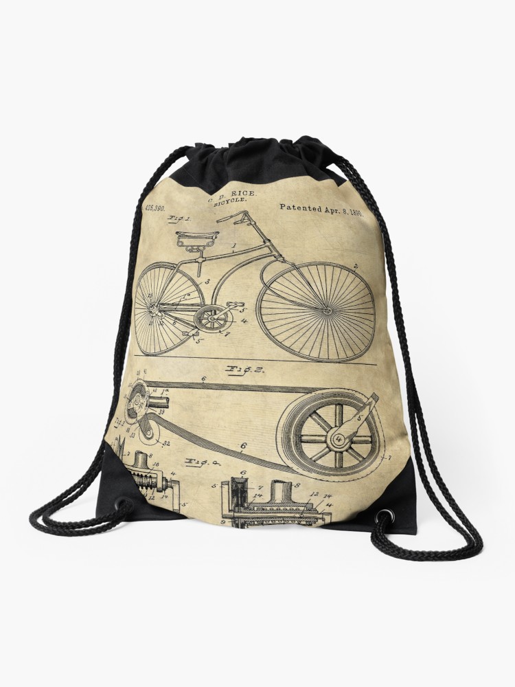 750x1000 Antique Bicycle Blueprint Patent Drawing Plan, Industrial