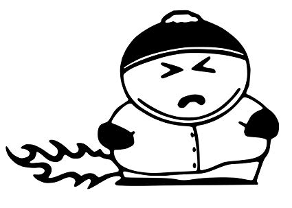 425x303 south park eric cartman flaming fart sticker decal