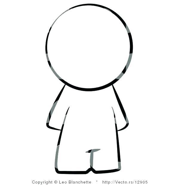 600x620 Human Body Outlines Fashion Man Full Length Outlined Template