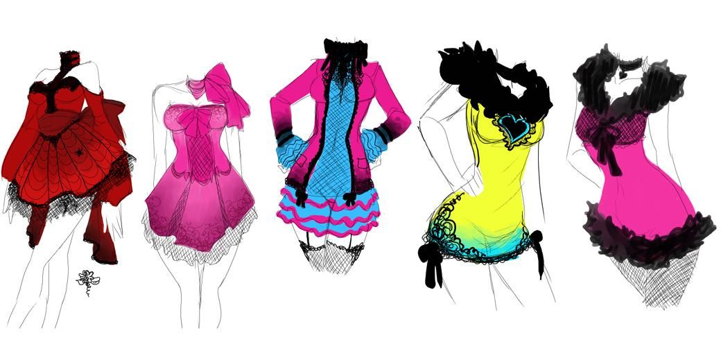 1040x500 Glamorous Fashion Design Illustrations Drawings Fashion