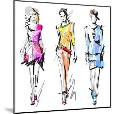 400x400 Fashion Models Sketch Art Print