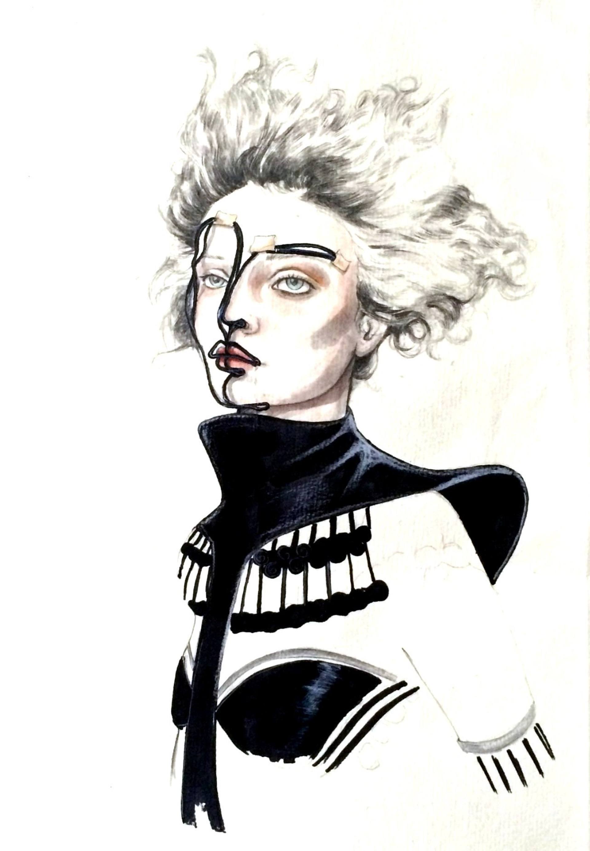 1920x2769 Gothic Fashion Linearity Painting