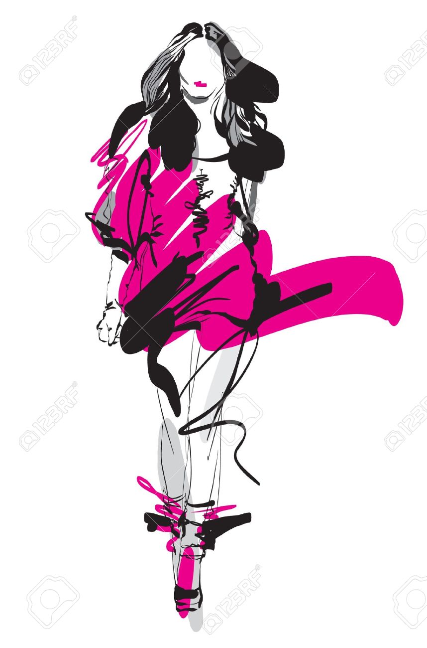 858x1300 Collection Of Free Cize Clipart Fashion Illustration Download