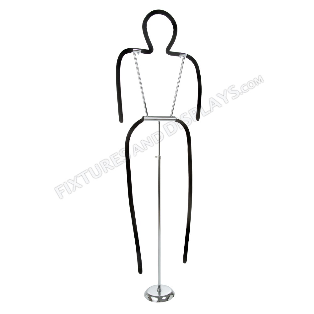 1000x1000 black abstract adult flexible form with velour covering