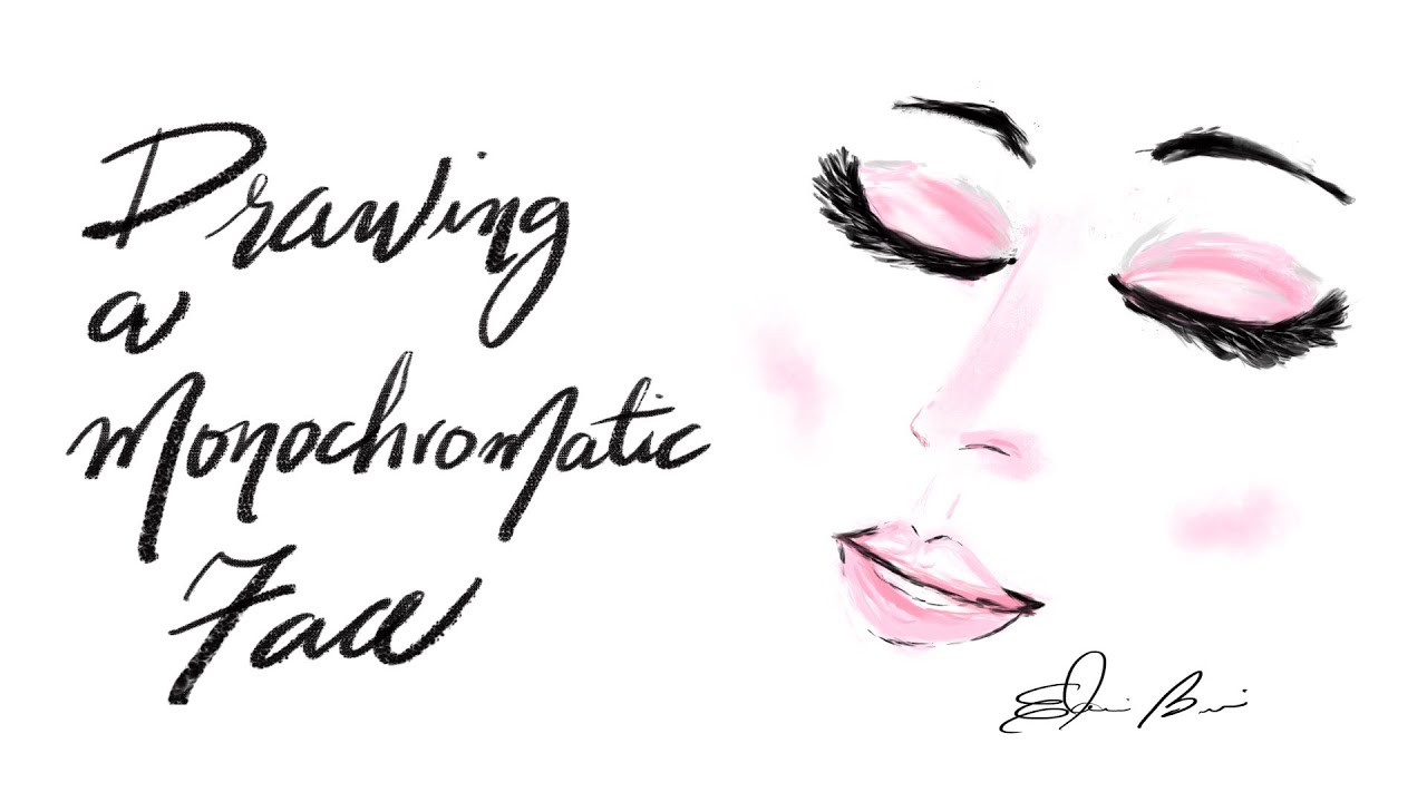 1280x720 How To Draw A Fashion Illustration Monochromatic Face In Procreate