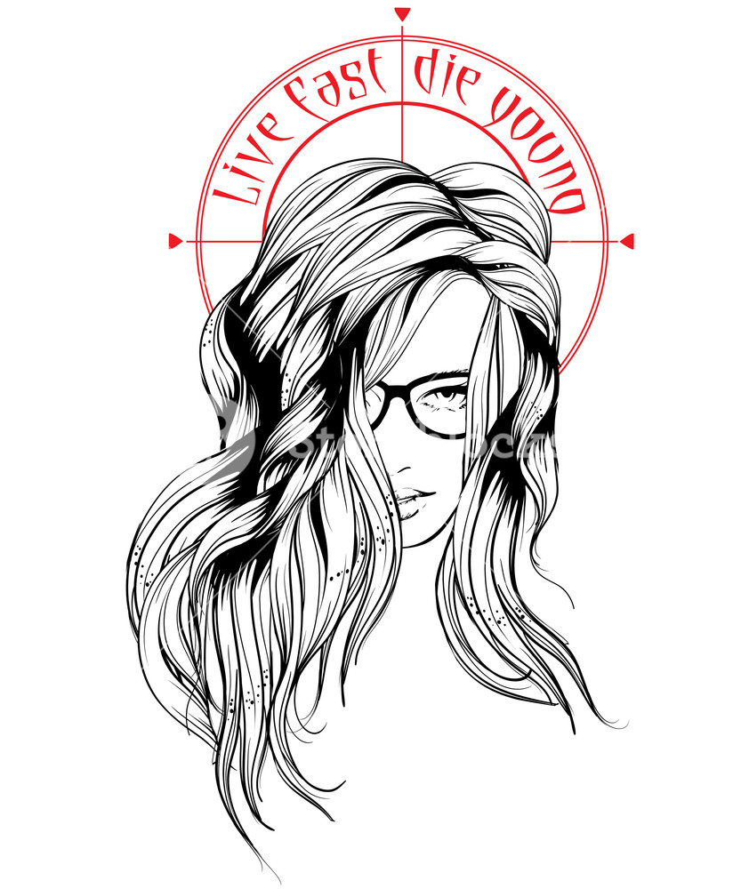 824x1000 Live Fast, Die Young Fashion Girl Face Illustration Of Fashion