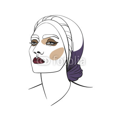 400x400 Woman In Headscarf With Smoky Eyes Abstract Face Fashion