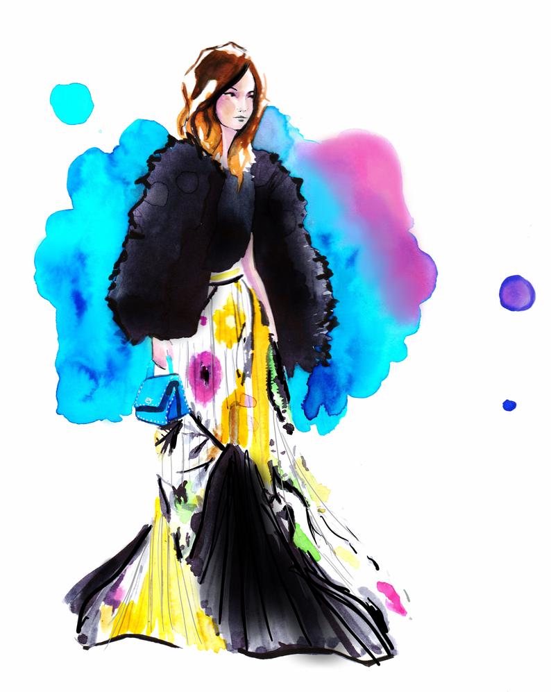 794x997 Custom Original Watercolour Fashion Illustration Portrait Etsy