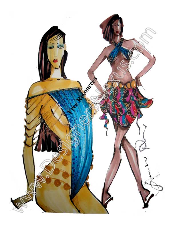 612x792 Freehand Fashion Portfolio Illustration
