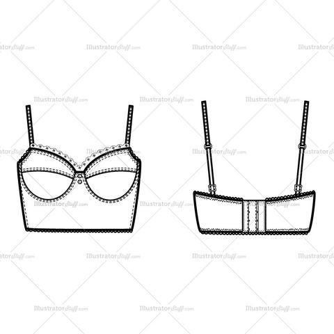 480x480 Women's Bralette Top Fashion Flat Template Apie Mena Fashion