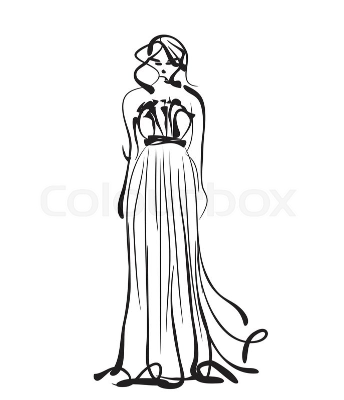687x800 Fashion Models Sketch Hand Drawn Stock Vector Colourbox