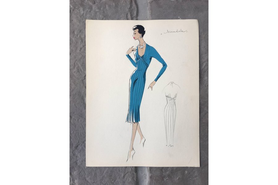 900x600 Lady In Elegant Bright Blue Dress Parisian Fashion