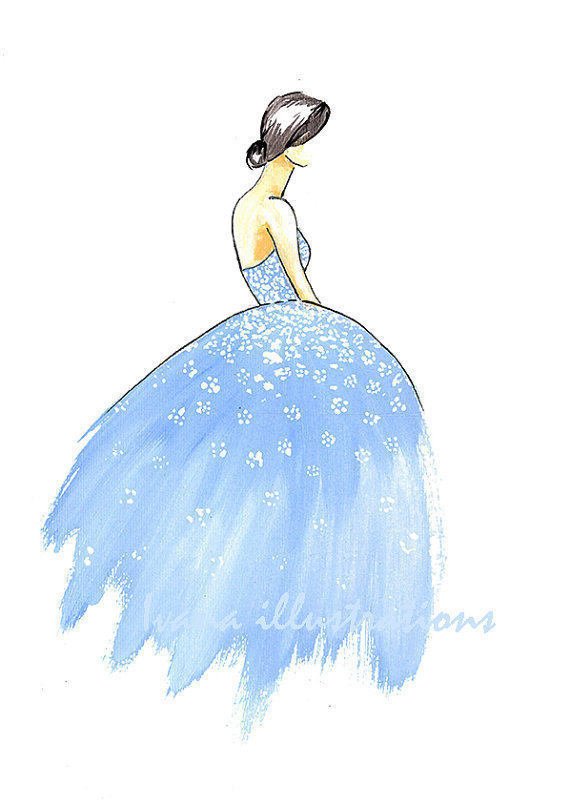 570x803 Printable Light Blue Dress Sketch Printfashion Dress Etsy
