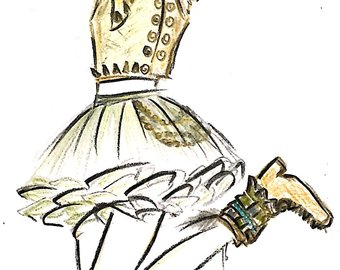 340x270 Vintage Fashion Sketch Etsy