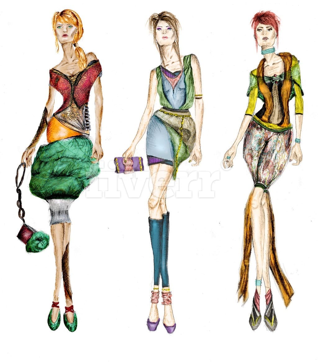1024x1167 Make Fashion Illustrations And Fashion Sketch Of Your Choice