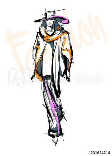 361x500 Fashion Girl Sketch Stylish Fashion Model Pretty Young Girl