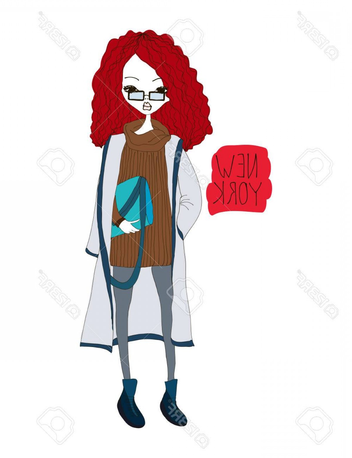 1200x1560 Photostock Vector New York Fashion Illustration With A Fashion