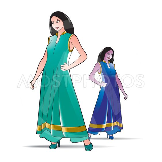 563x563 Fashion Girl In Frock Posin