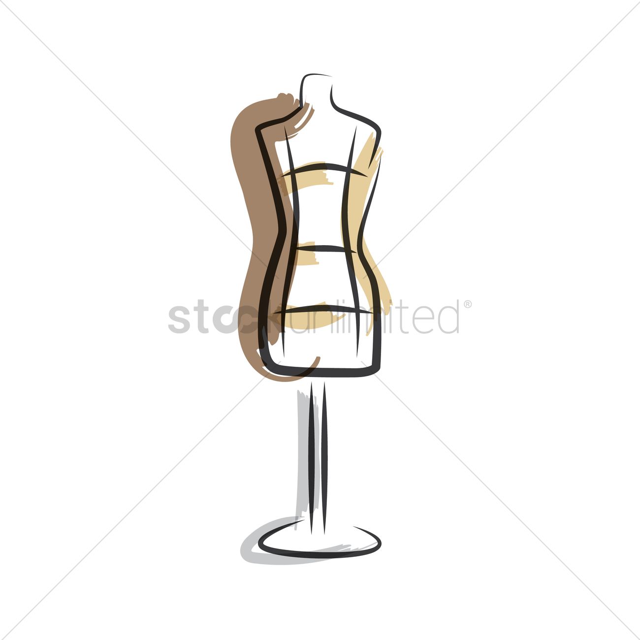 1300x1300 Dress On Mannequin Vector Image