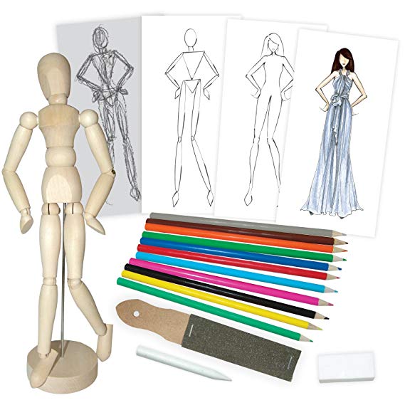 569x569 Fashion Design Drawing Set With Wooden Manikin