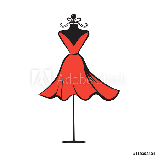 500x500 Dummy Dress Hand Drawing Illustration Vector