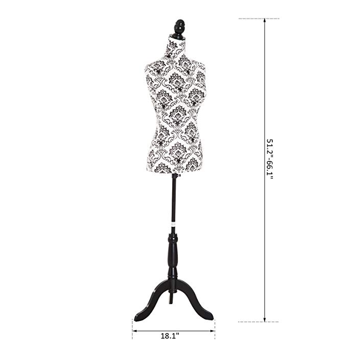 679x679 homcom adjustable female dress form fashion mannequin torso