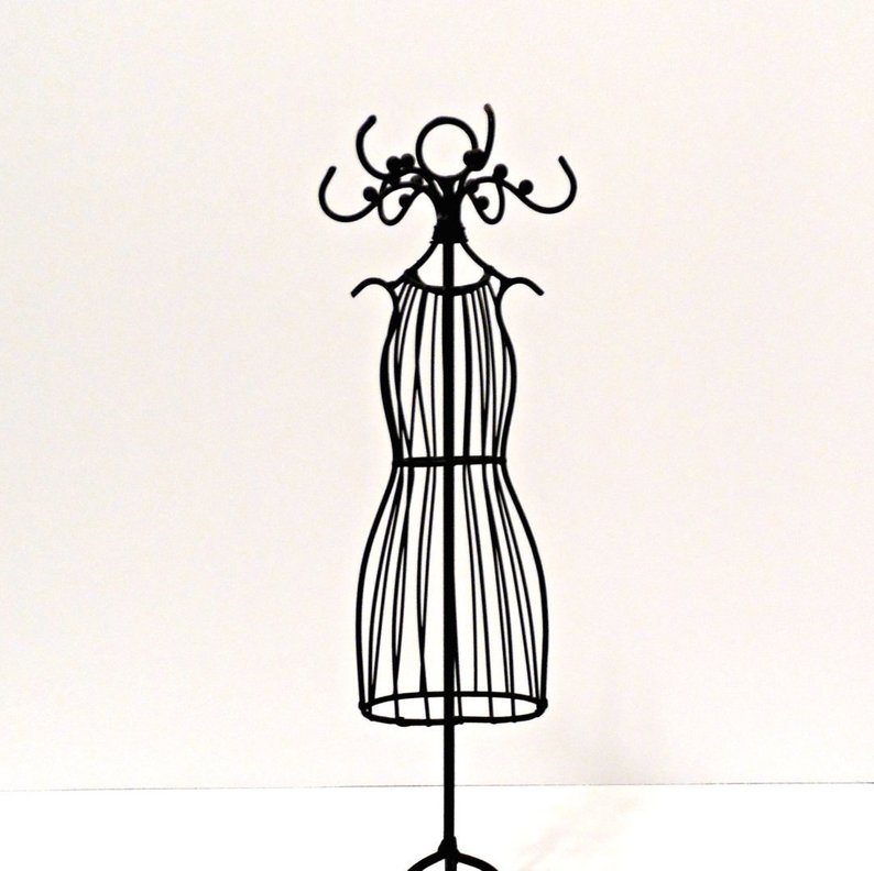 794x792 Small Metal Dress Mannequin Black Wire Jewelry Form Bridal Etsy