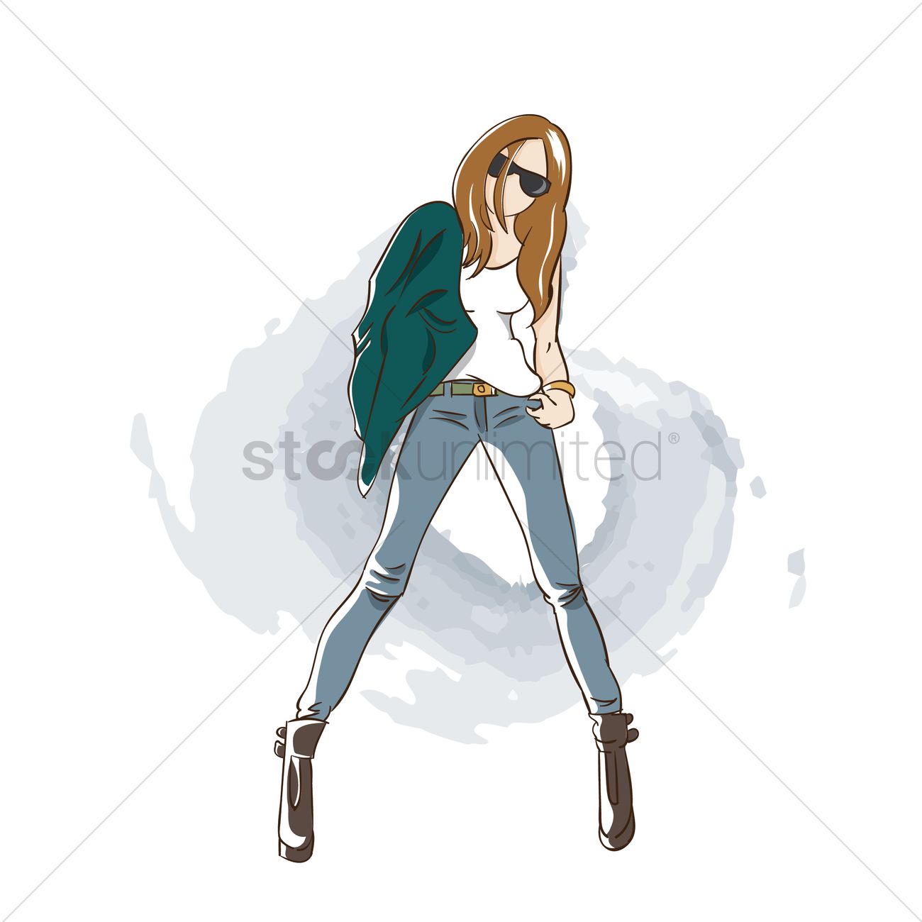1300x1300 Fashion Model In Casual Wear Vector Image