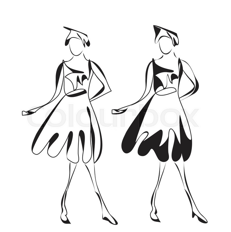 797x800 Fashion Model Sketch Cartoon Girl Stock Vector Colourbox