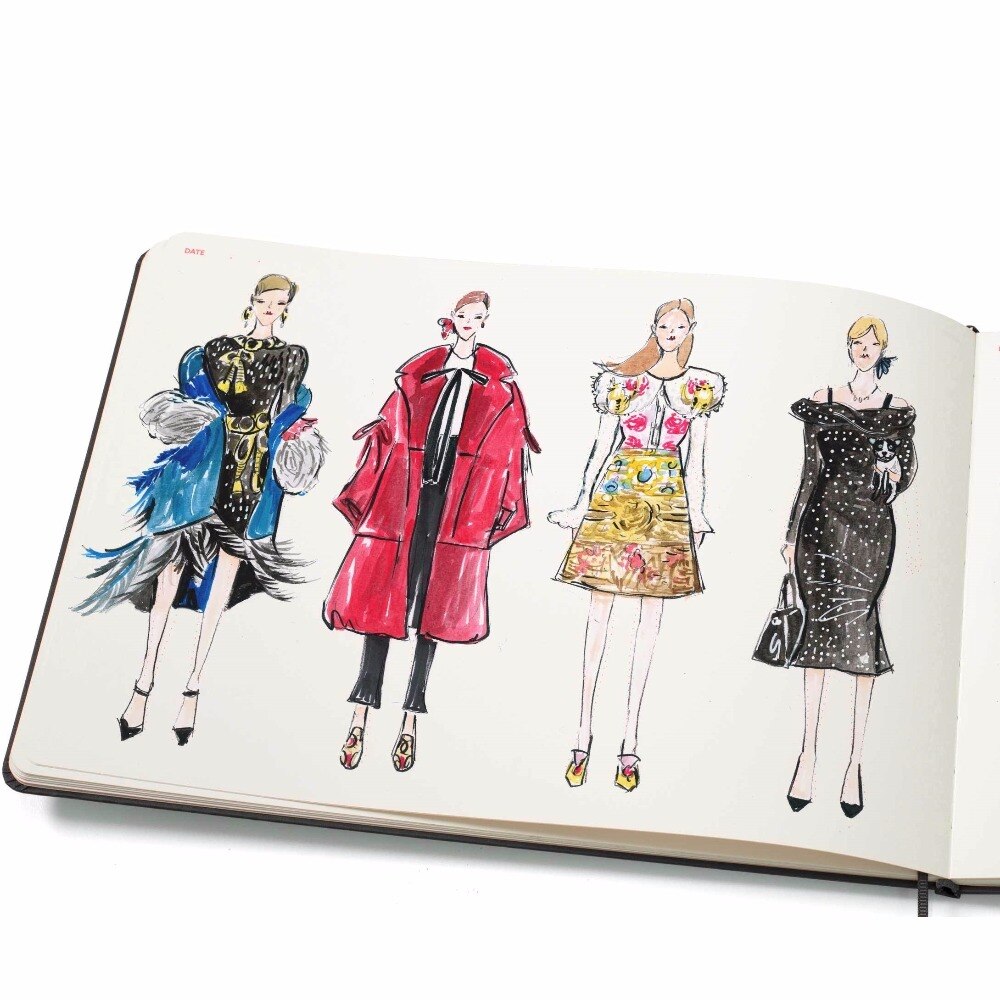 1000x1000 Large Women Fashion Notebook With Mini Fashion Dictionary
