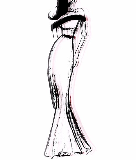 468x550 Fashion Model Sketch Design Photographic Print