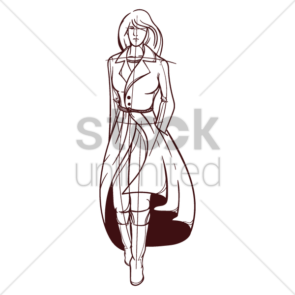 600x600 Fashion Model Sketch Vector Image