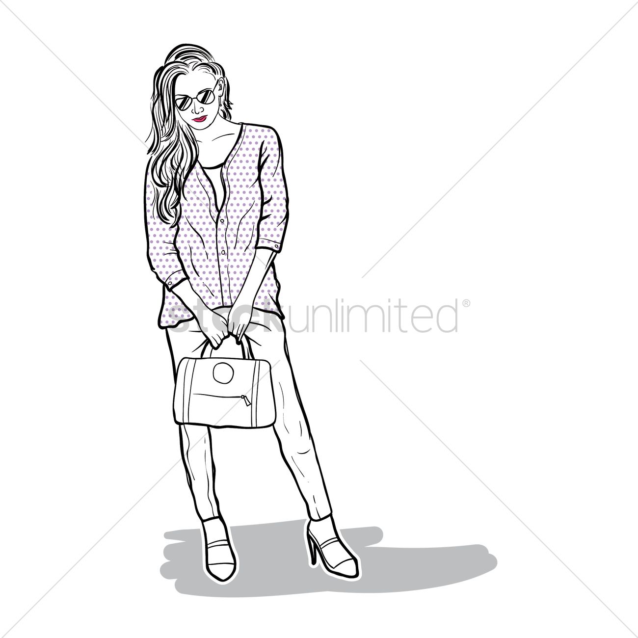 1300x1300 Fashion Model Sketch Vector Image