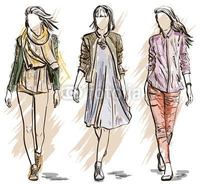 400x368 Sketch Of Fashion Models Buy Photos Ap Images Detailview