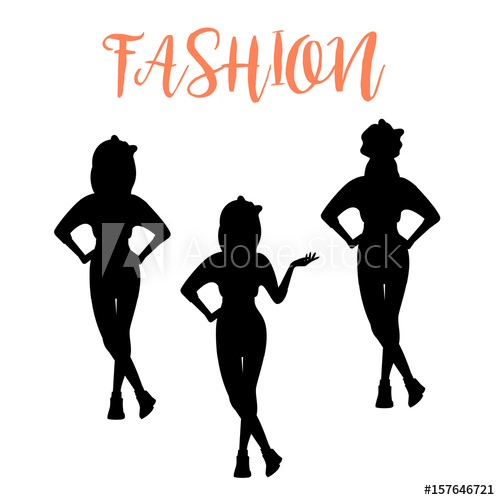 500x500 Fashion Woman Silhouette In Different Poses
