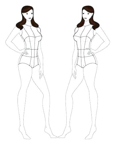 400x500 croquis template female