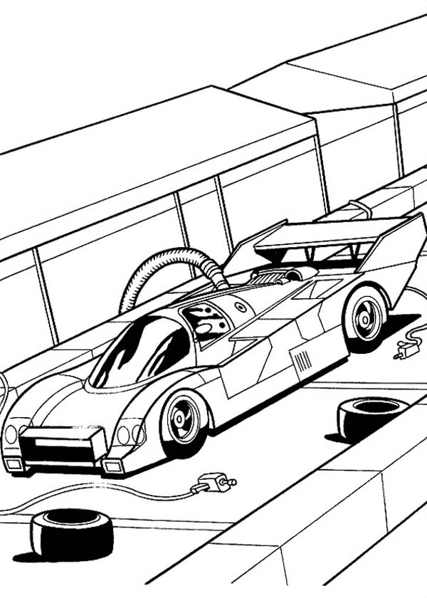 600x840 Hot Wheels Fast Car Garage Coloring Page