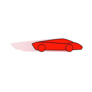 300x300 Cartoon Fast Car Digital Art