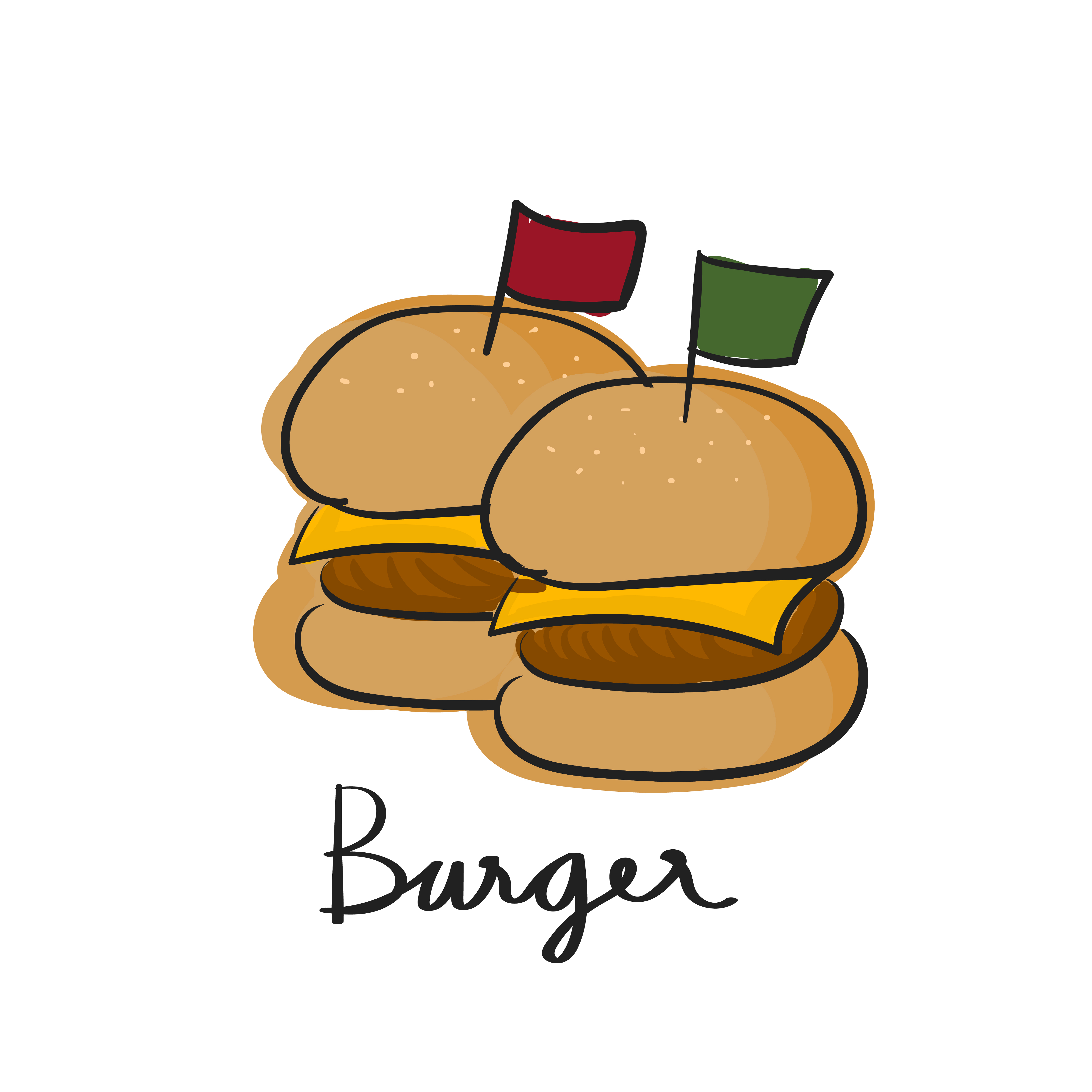 4676x4676 Illustration Drawing Style Of Food Collection