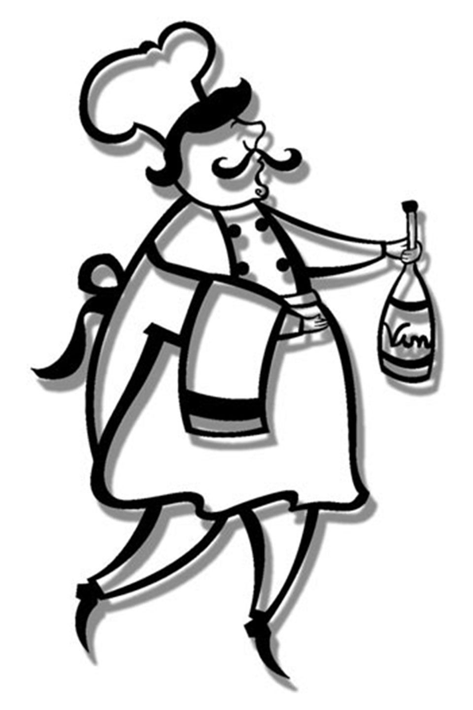 960x1440 French Chef, Metal Wall Art Kitchen Dining Room Art Chef