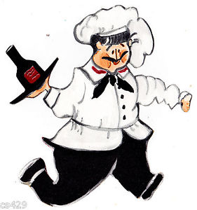 281x300 Fat Chef Kitchen Serving Wine Prepasted Wall Border Cut Out