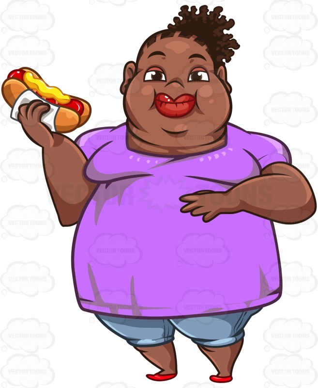 657x800 Fat Cartoon Lady Group With Items