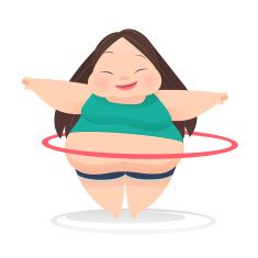 235x235 Fat Girl Is Running Vector Illustration