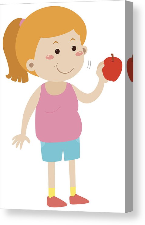 478x740 Fat Woman Eating Red Apple Canvas Print Canvas Art