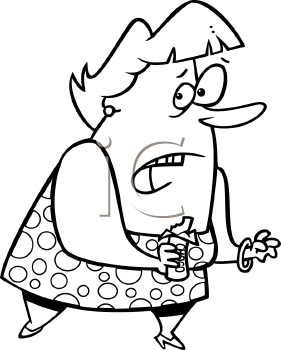 281x350 Royalty Free Clipart Image Of A Fat Woman Cheating On A Diet