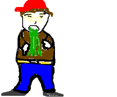 400x333 Download Free Png Fat Man Being Sick Drawing