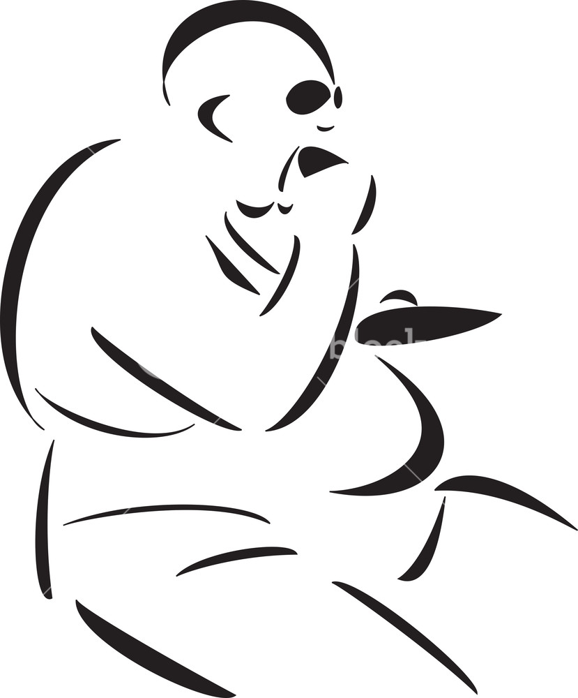 829x1000 Illustration Of An Fleshy Fat Man Royalty Free Stock Image