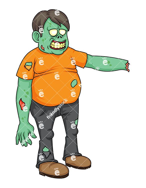 585x755 Fat Zombie With Arm Cut Off In Overweight People Clipart